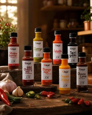The whole collection of 6Tejst sauces.